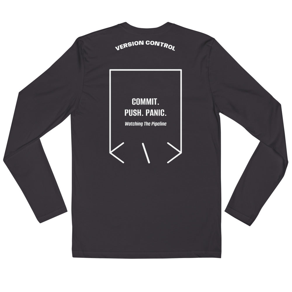 Commit. Push. Panic. — Heavy Metal White back mockup