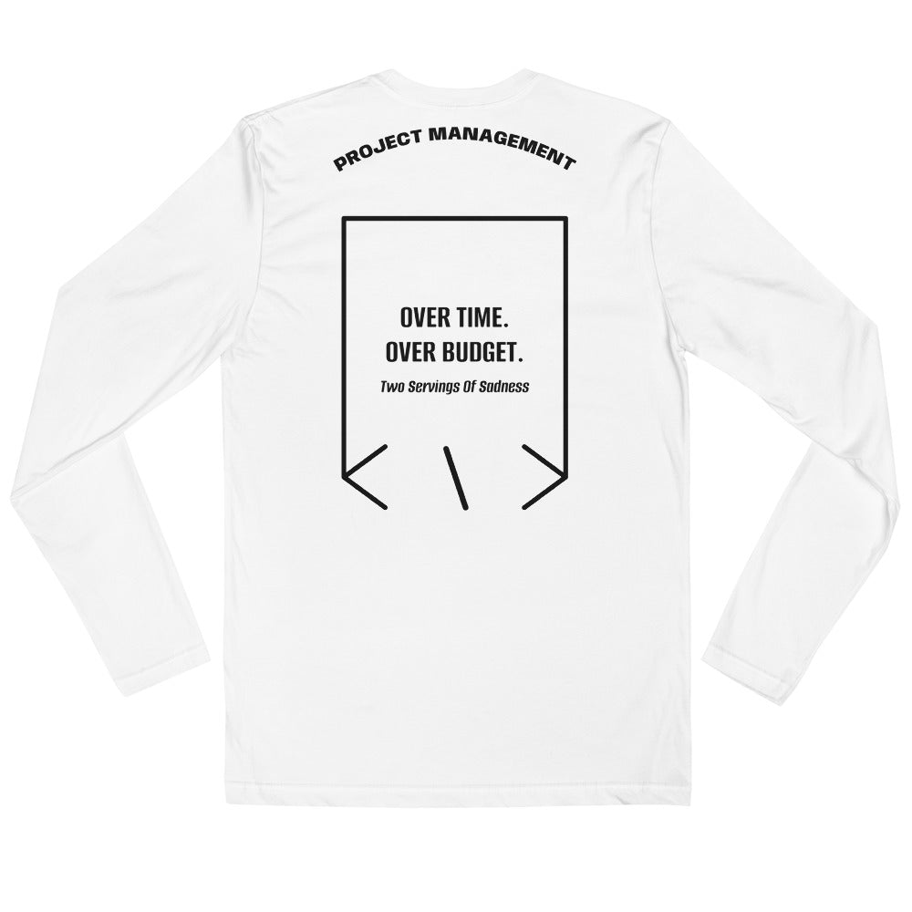 Over Time. Over Budget. — White Black back mockup