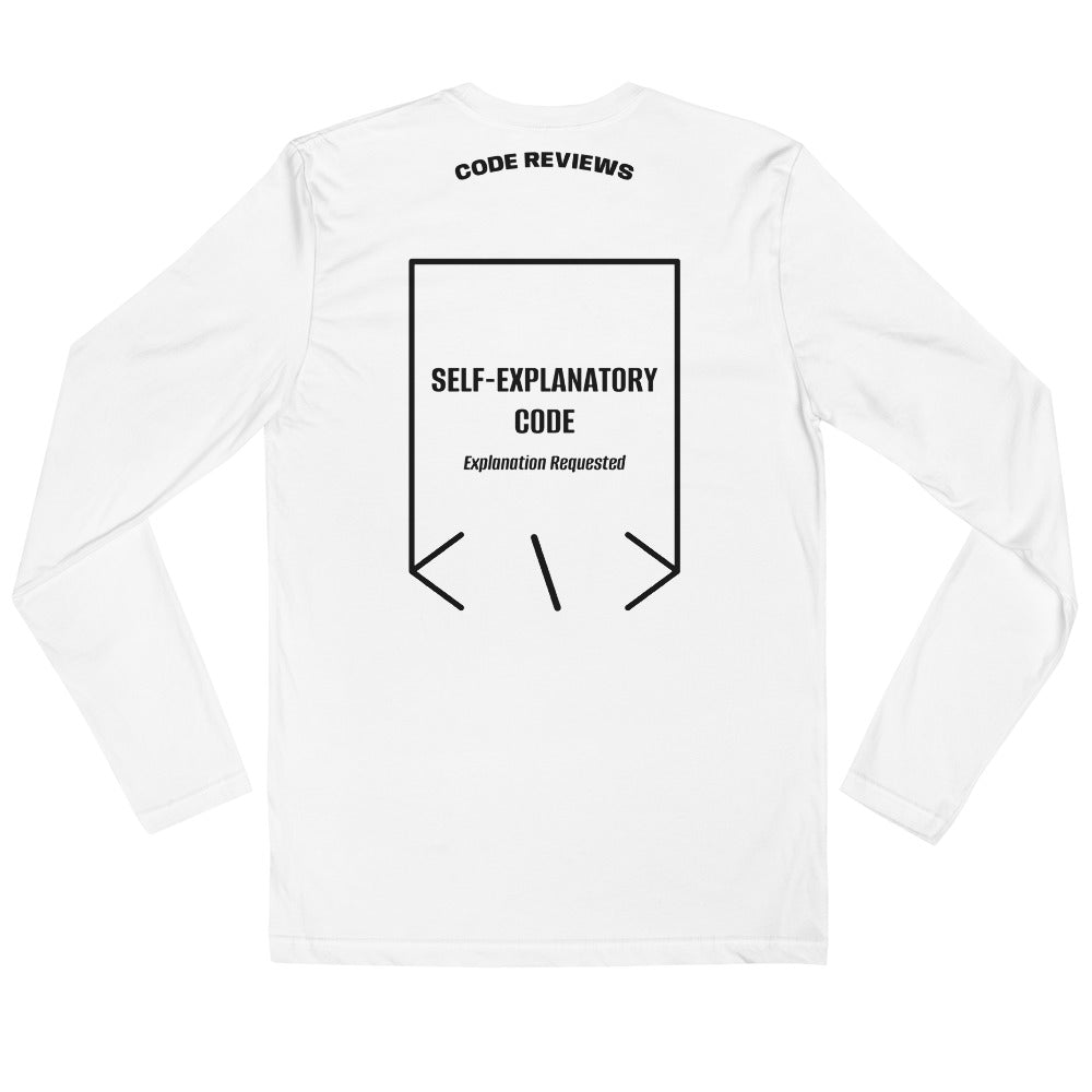 Self-Explanatory Code — White Black back mockup