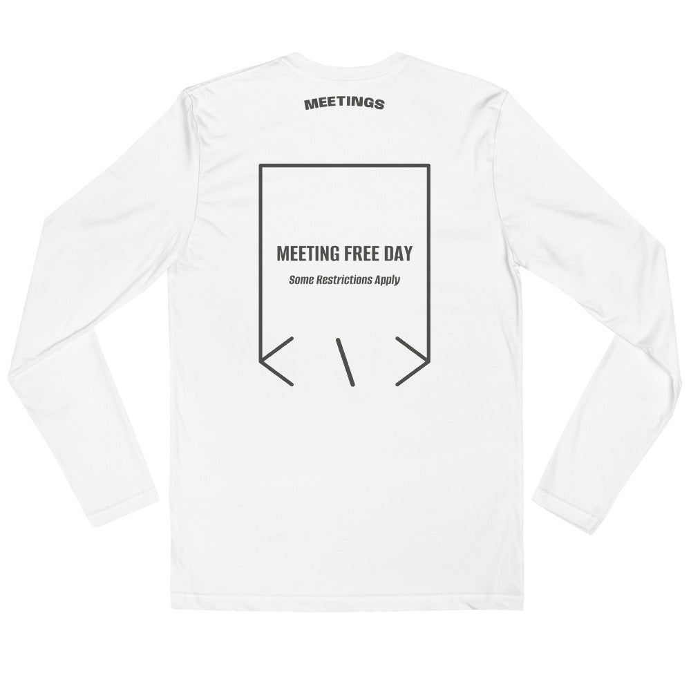 Meeting Free Day — White Heavy Metal back mockup