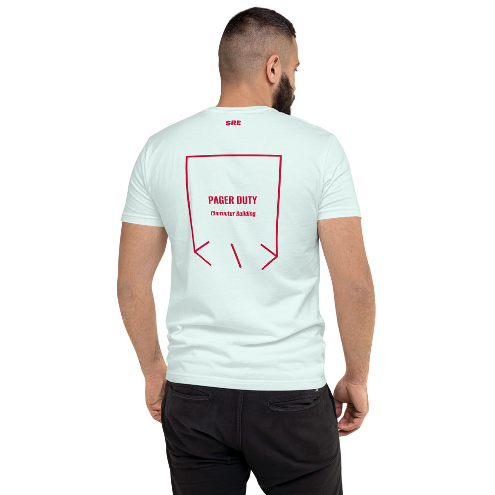 Pager Duty — Light Blue Red back mockup