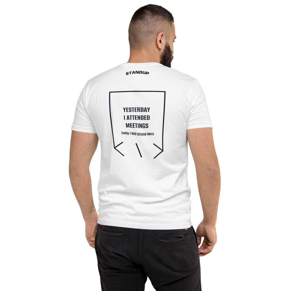Yesterday I Attended Meetings — White Midnight Navy back mockup