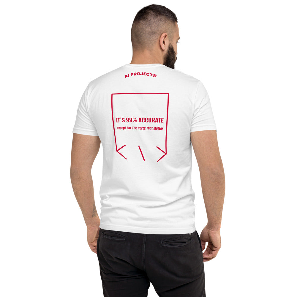 It's 99% Accurate — White Red back mockup