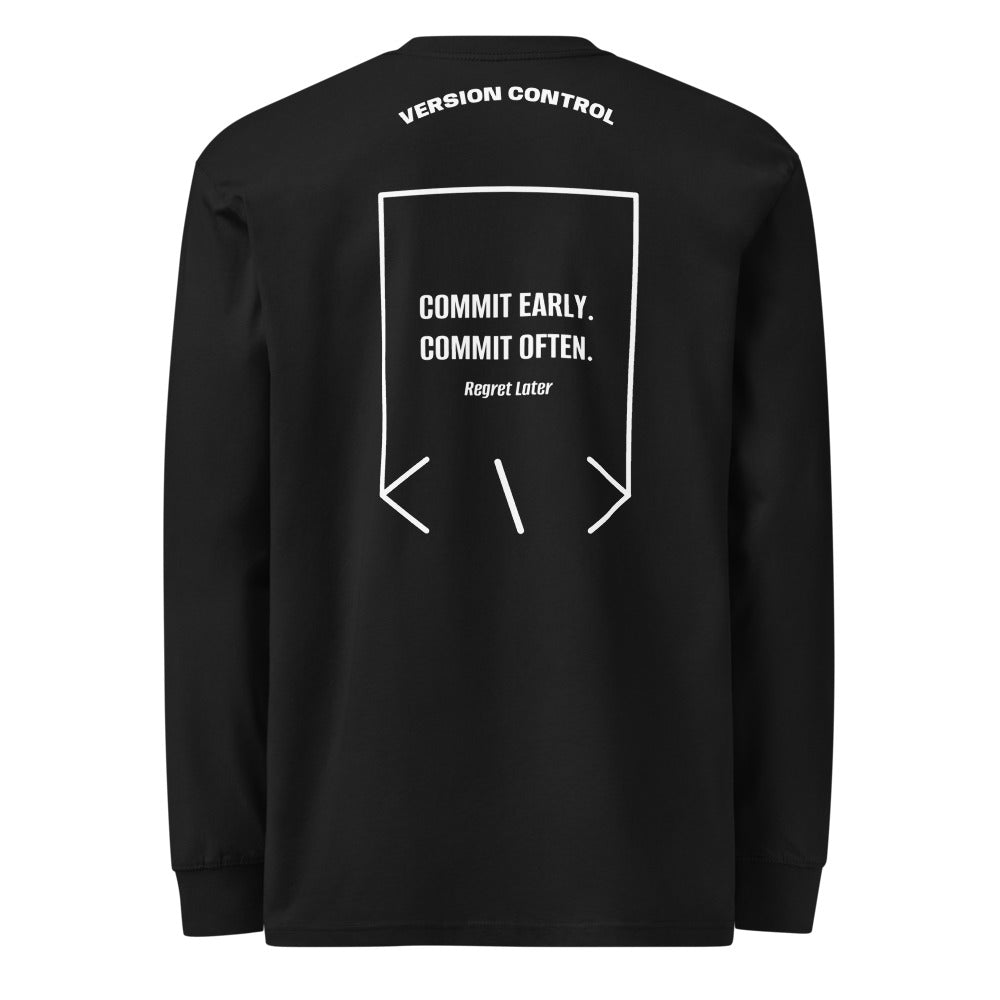 Commit Early. Commit Often. — secondary back mockup