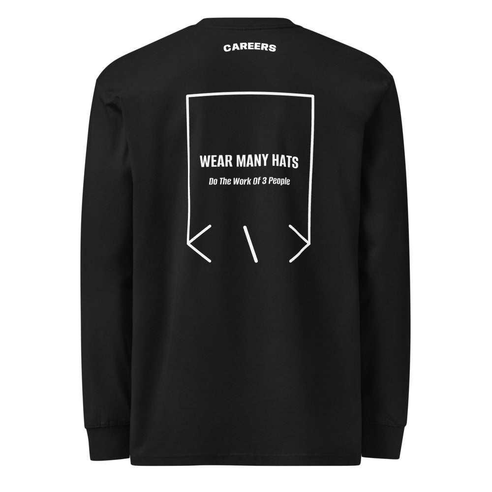 Wear Many Hats — Black White back mockup
