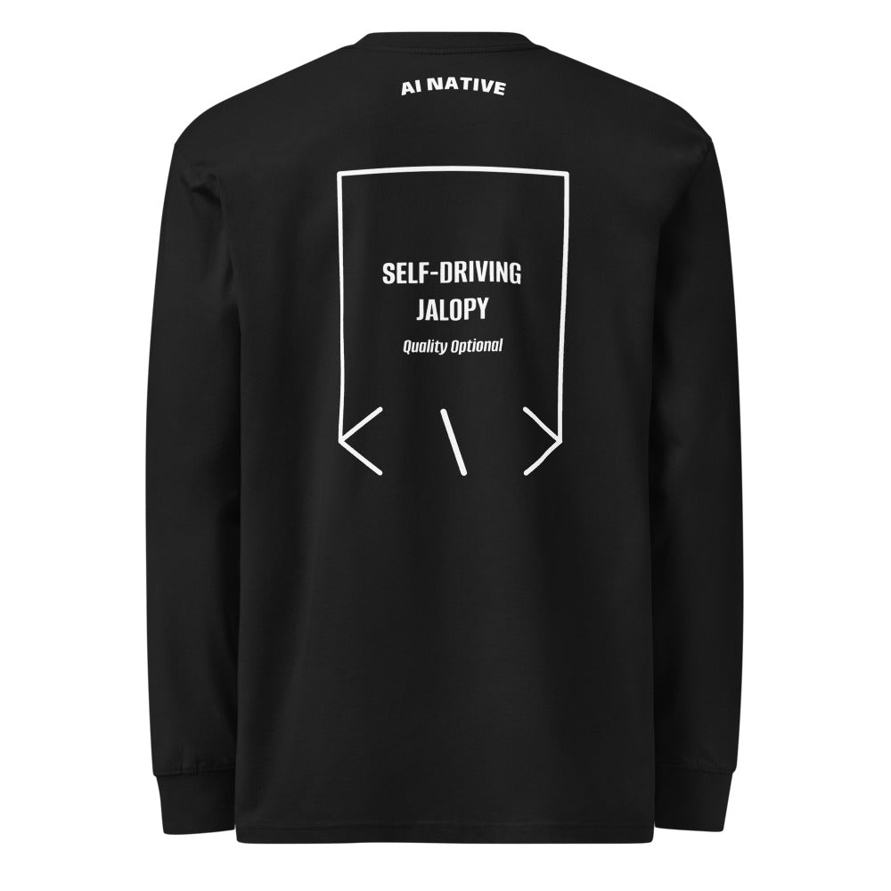 Self-Driving Jalopy — Black White back mockup