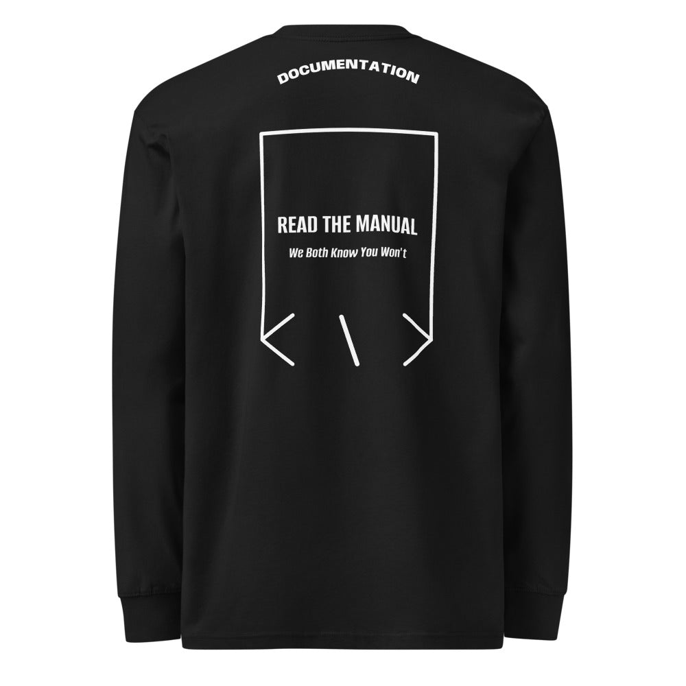 Read The Manual — Black White back mockup
