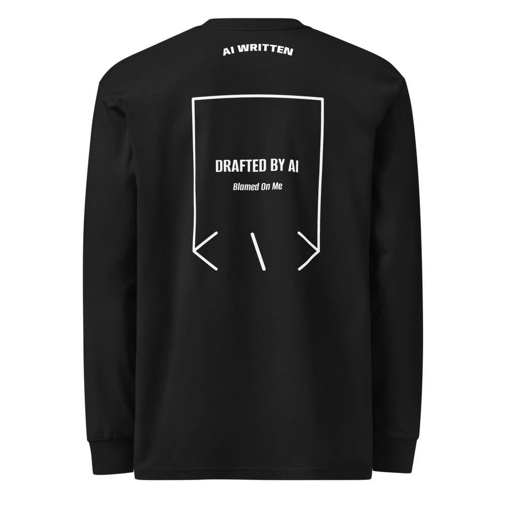 Drafted By AI — Black White back mockup