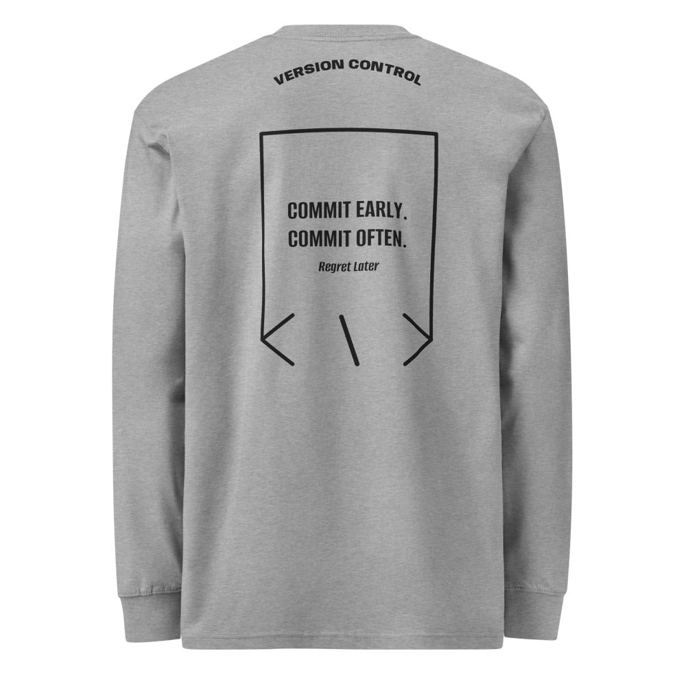 Commit Early. Commit Often. — Carbon Grey Black back mockup