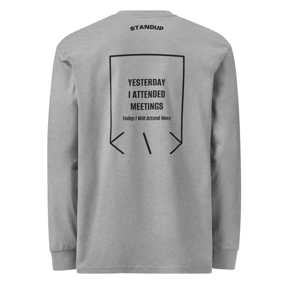Yesterday I Attended Meetings — Carbon Grey Black back mockup