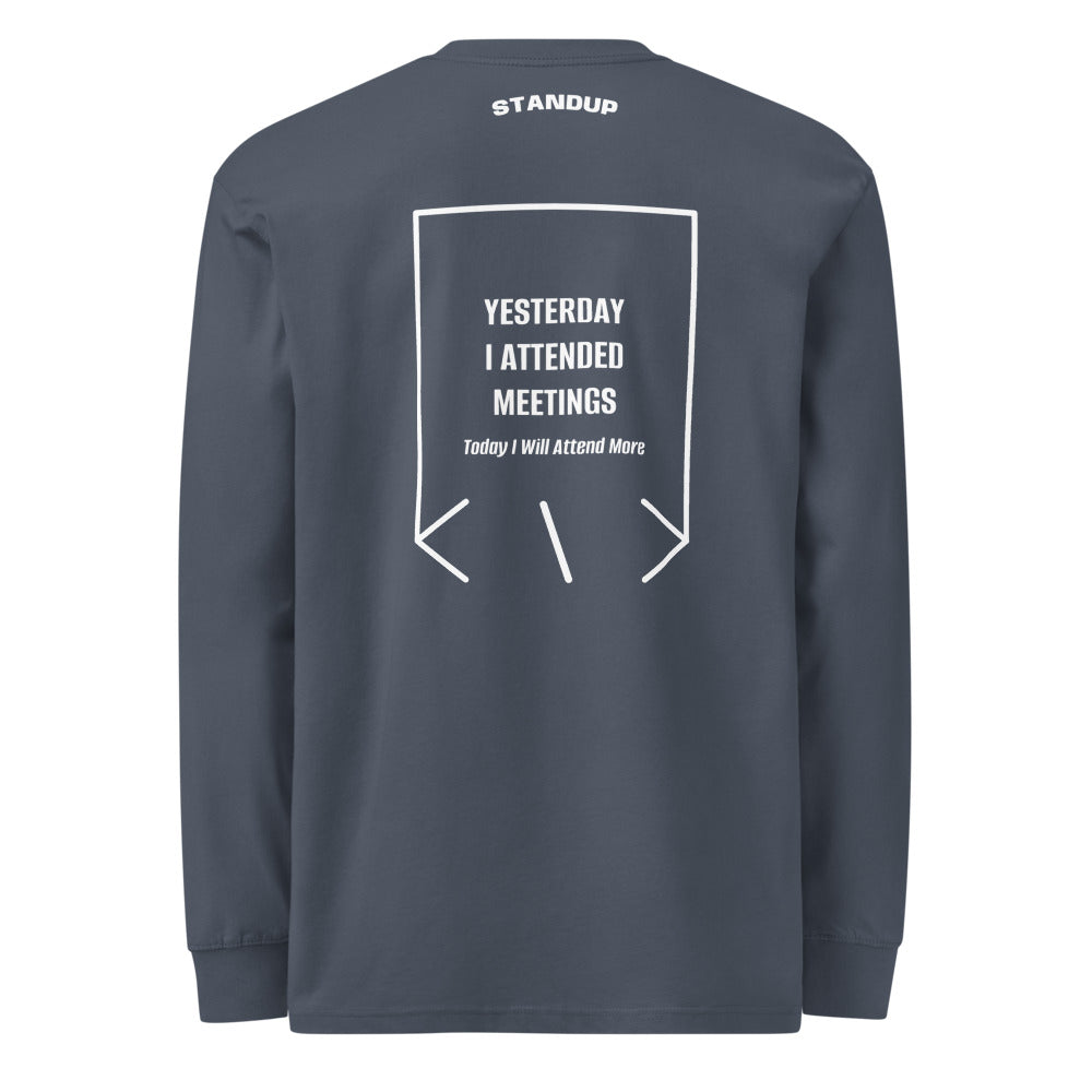 Yesterday I Attended Meetings — Harbor Blue White back mockup