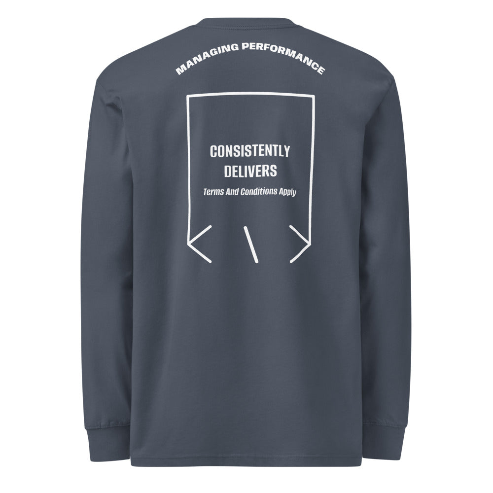 Consistently Delivers — Harbor Blue White back mockup