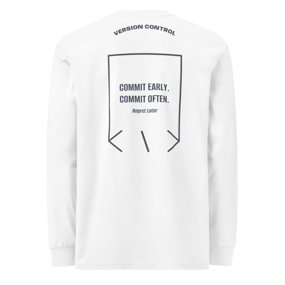 Commit Early. Commit Often. — White Harbor Blue back mockup
