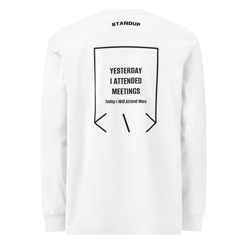 Yesterday I Attended Meetings — White Black back mockup
