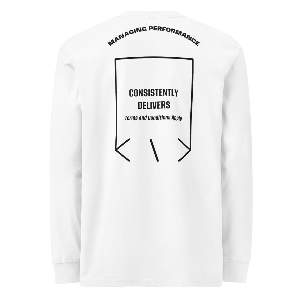 Consistently Delivers — White Black back mockup