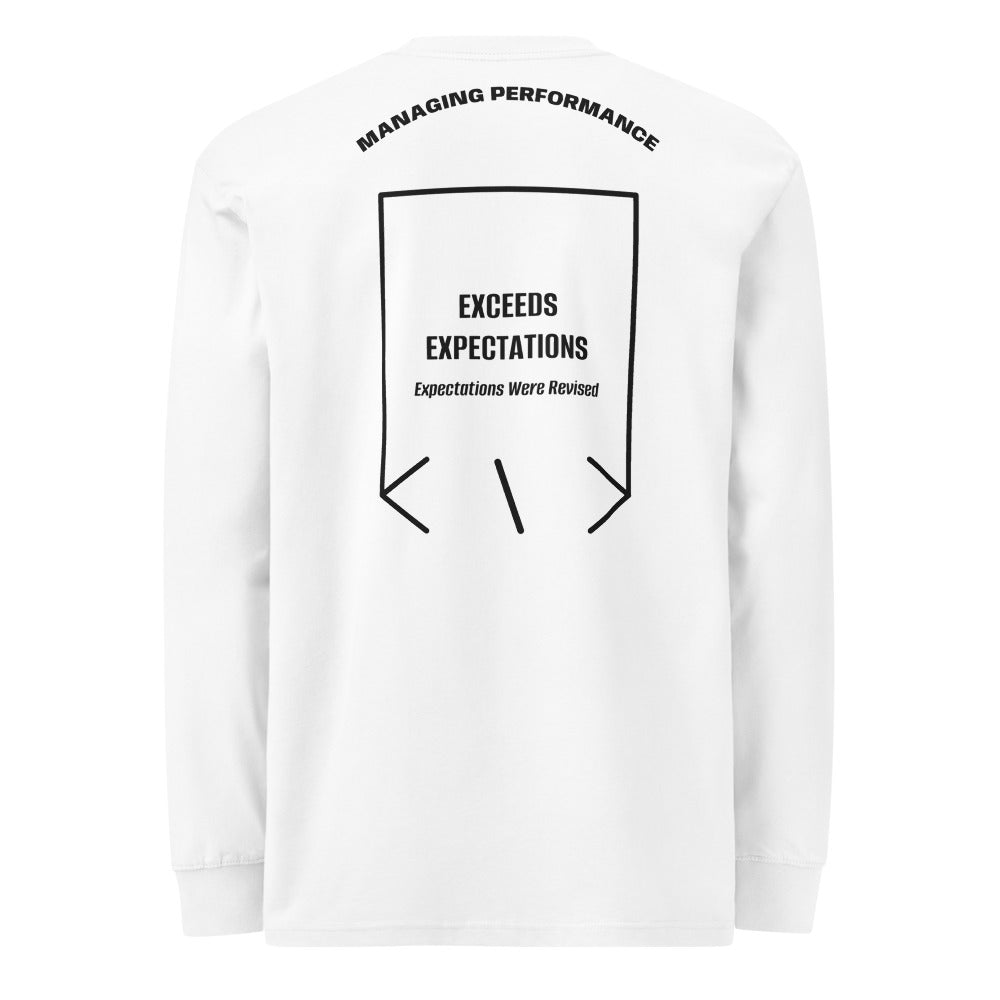 Exceeds Expectations — White Black back mockup