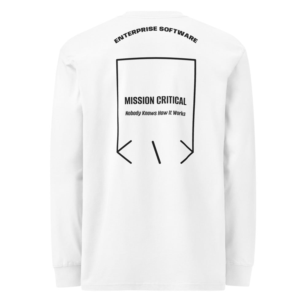 Mission Critical — White Black back mockup