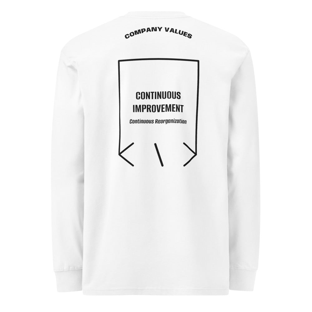Continuous Improvement — White Black back mockup