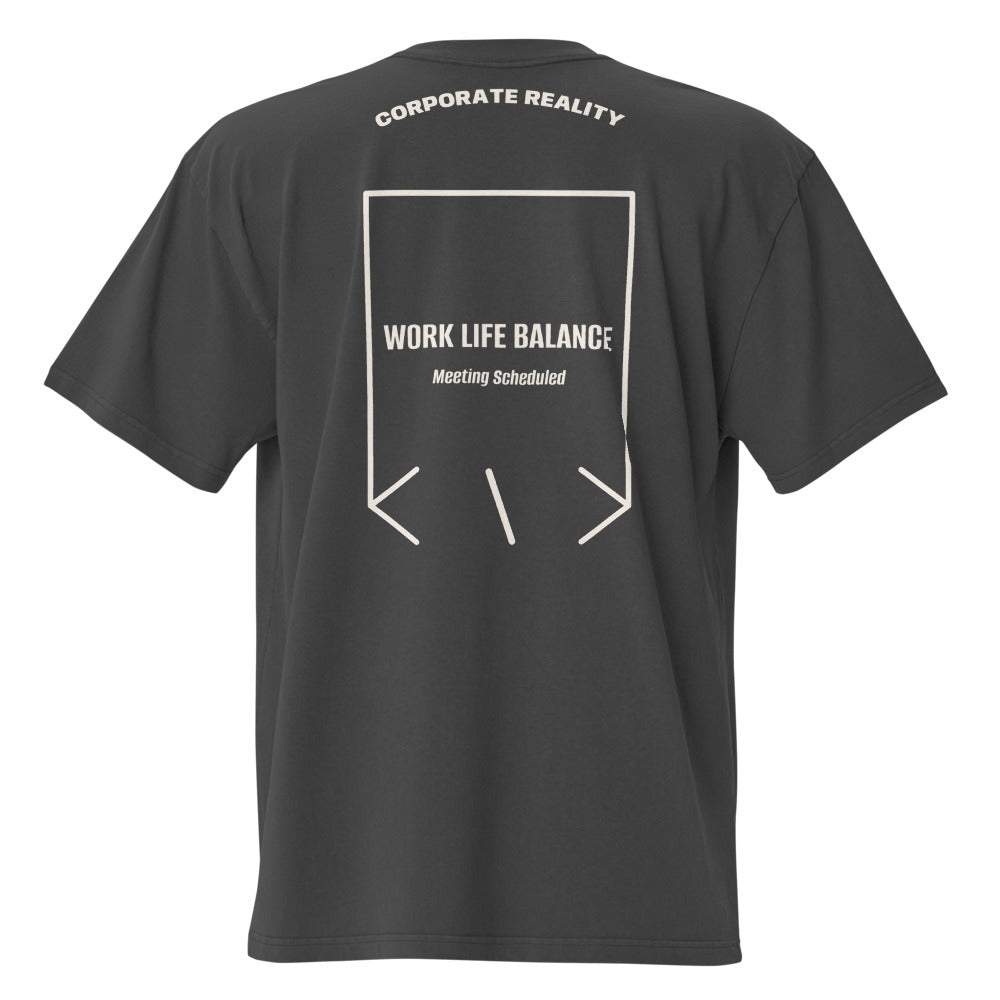 Work Life Balance — Faded Black Faded Bone back mockup