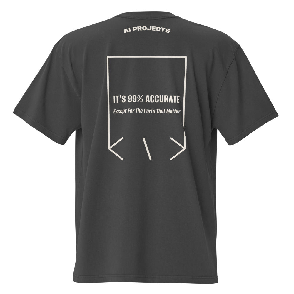 It's 99% Accurate — Faded Black Faded Bone back mockup