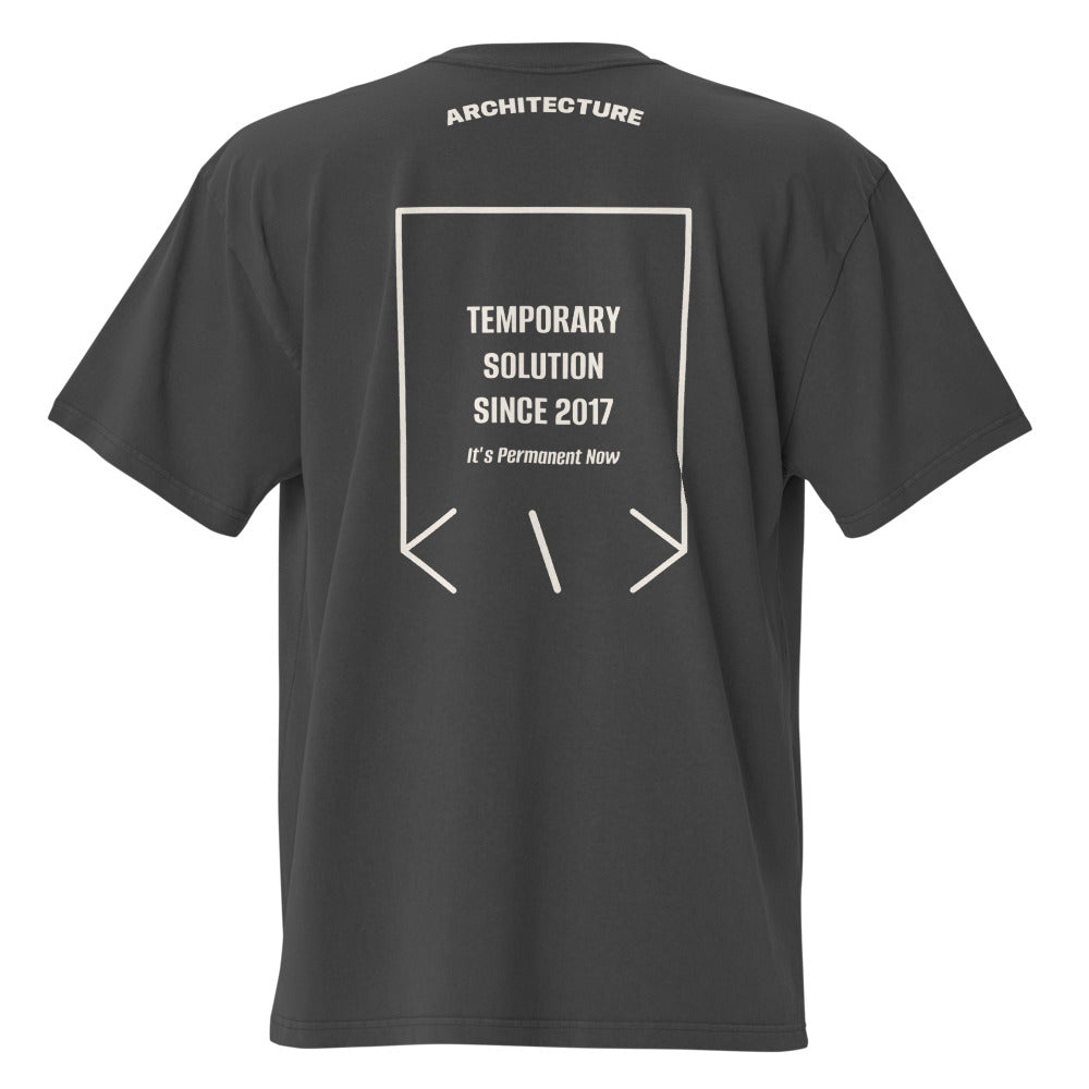 Temporary Solution Since 2017 — Faded Black Faded Bone back mockup