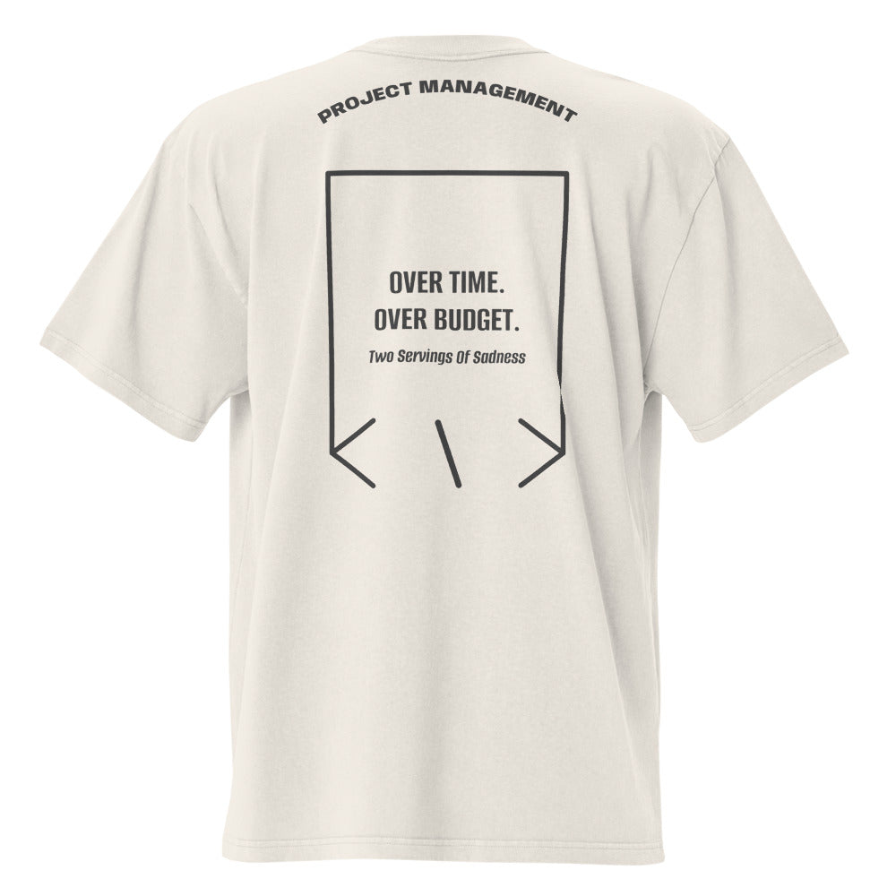 Over Time. Over Budget. — Faded Bone Faded Black back mockup