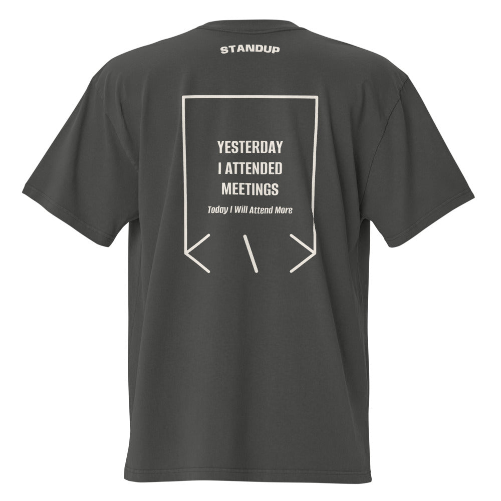 Yesterday I Attended Meetings — Faded Coal Faded Bone back mockup