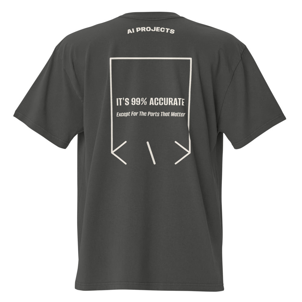 It's 99% Accurate — Faded Coal Faded Bone back mockup