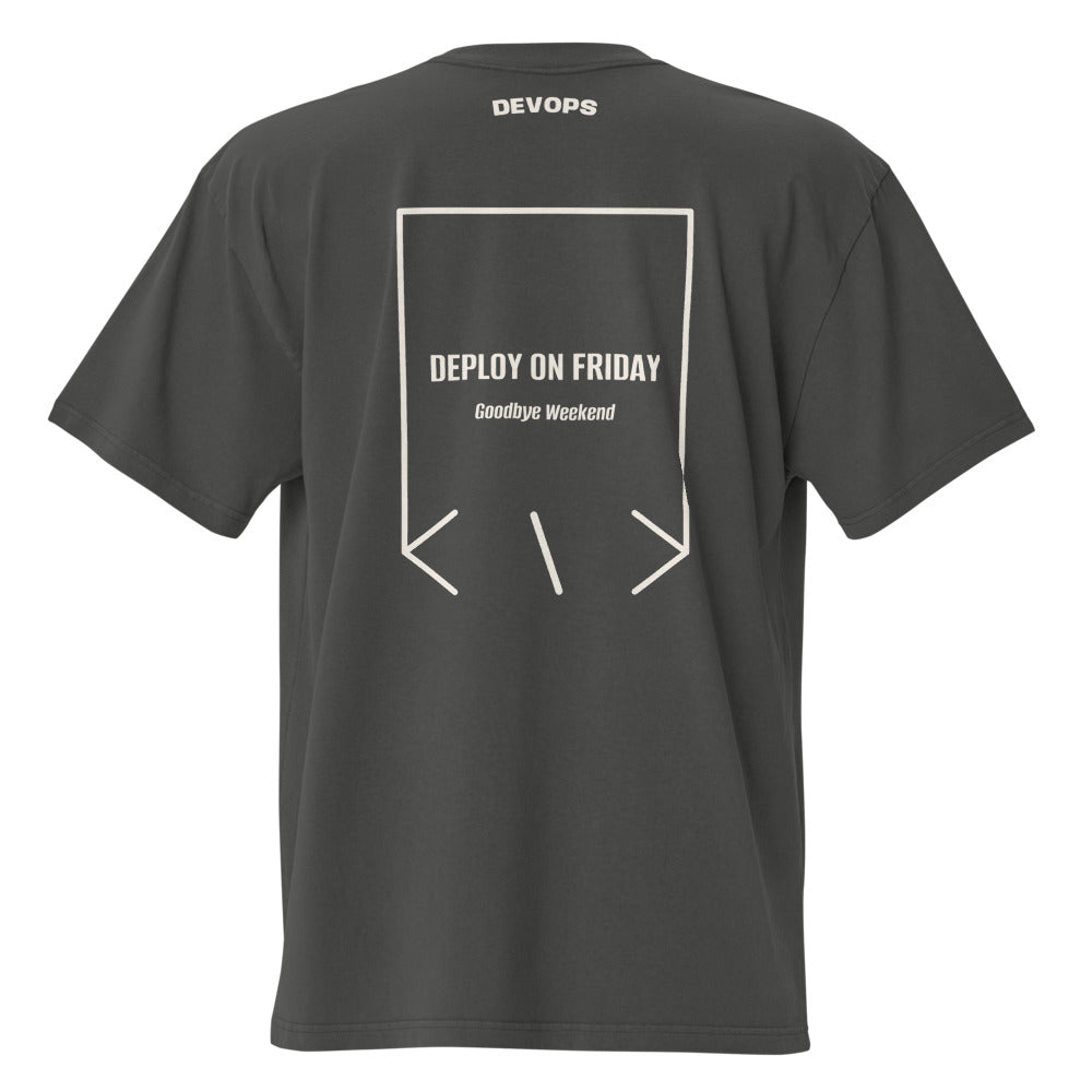 Deploy On Friday — Faded Coal Faded Bone back mockup