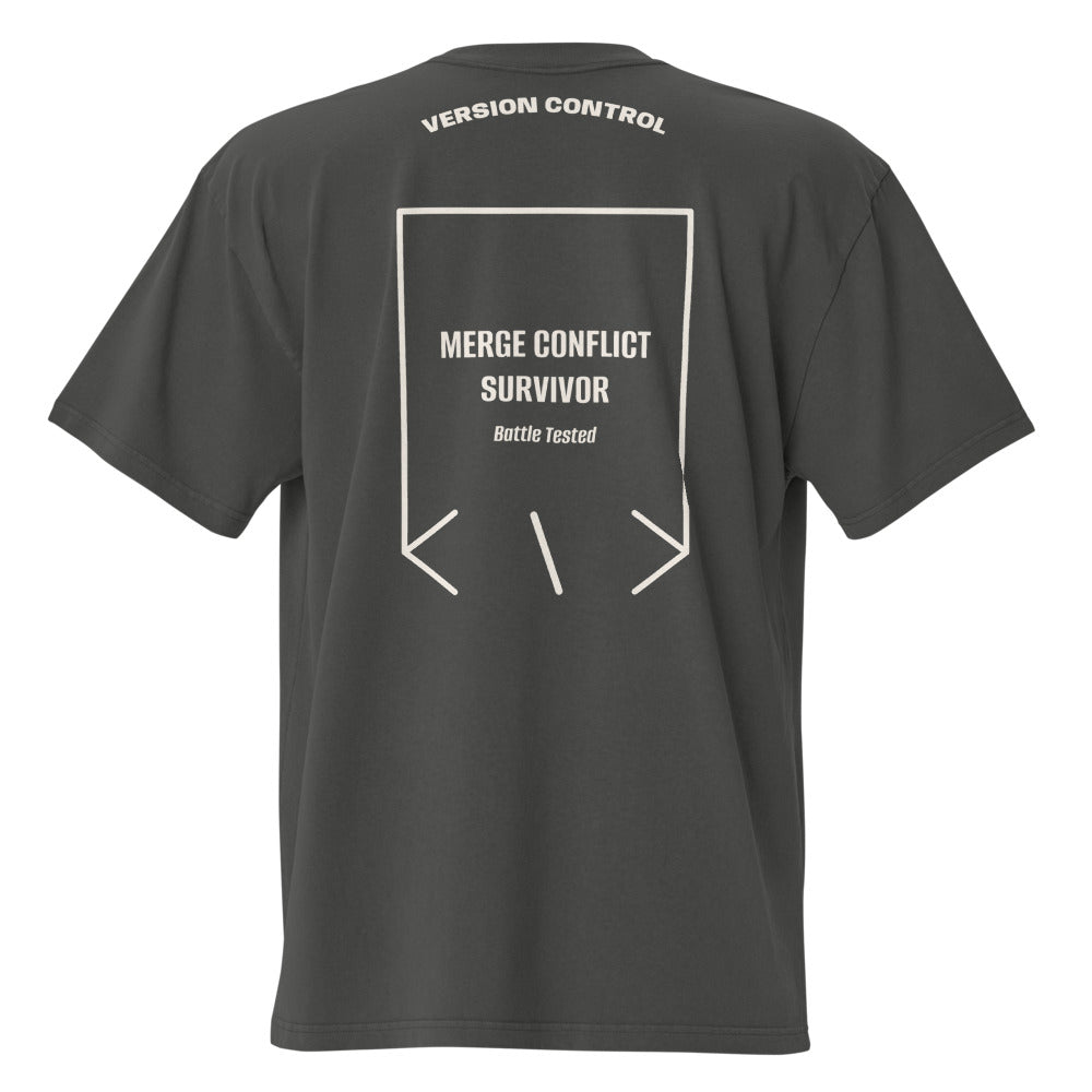 Merge Conflict Survivor — Faded Coal Faded Bone back mockup