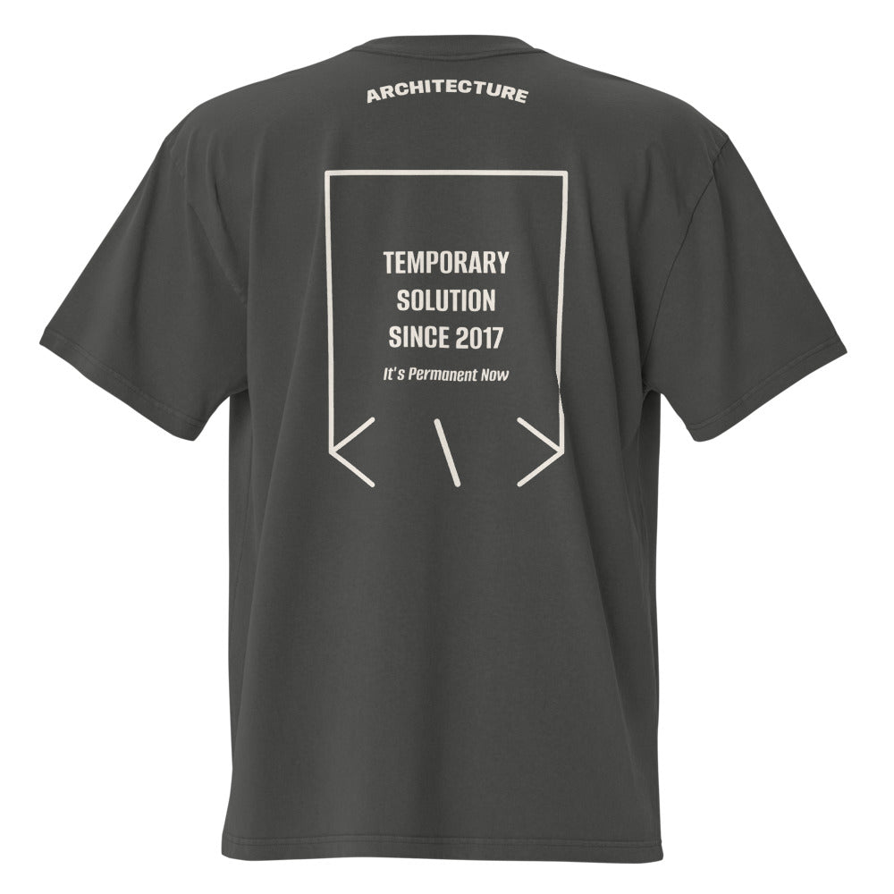 Temporary Solution Since 2017 — Faded Coal Faded Bone back mockup