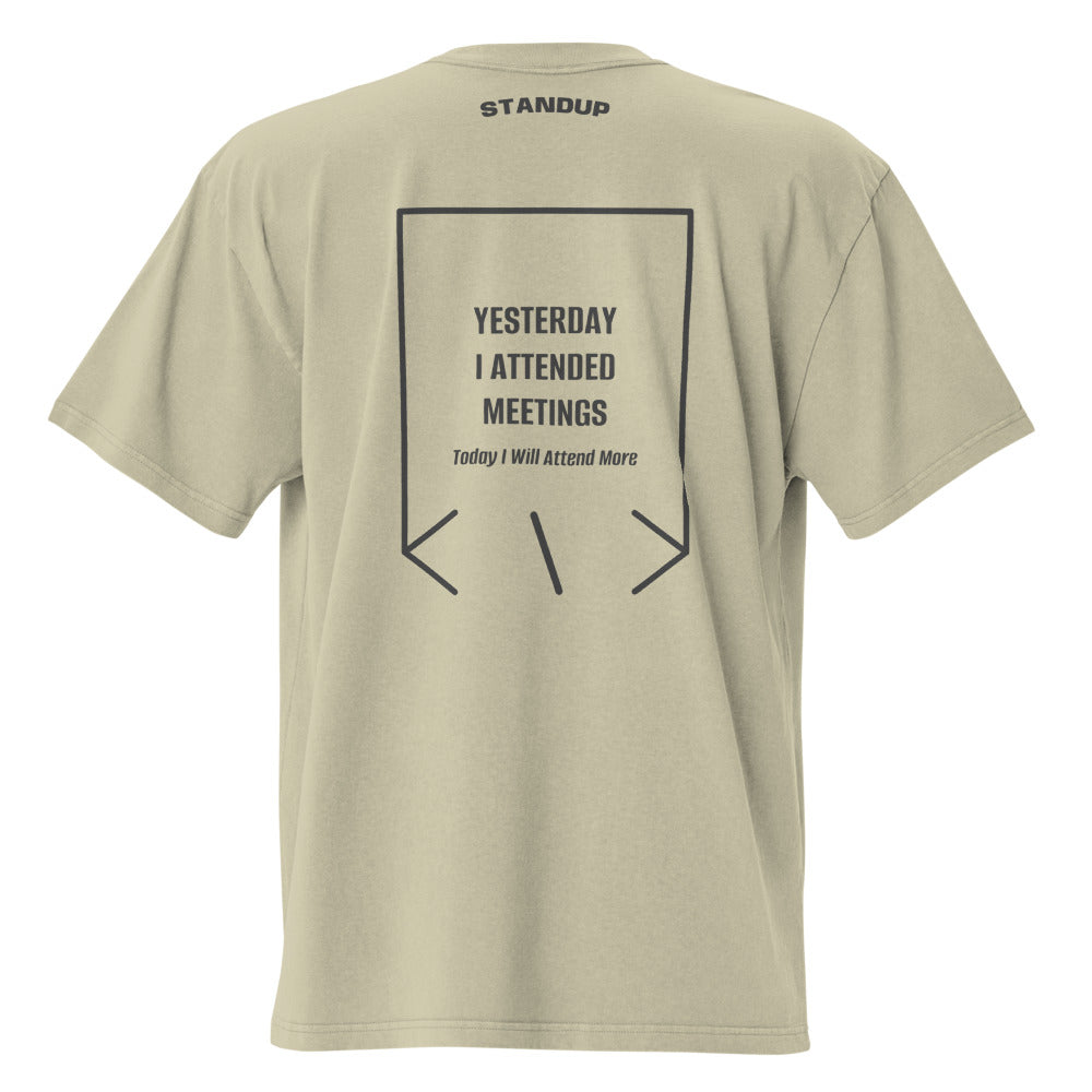 Yesterday I Attended Meetings — Faded Eucalyptus Faded Black back mockup