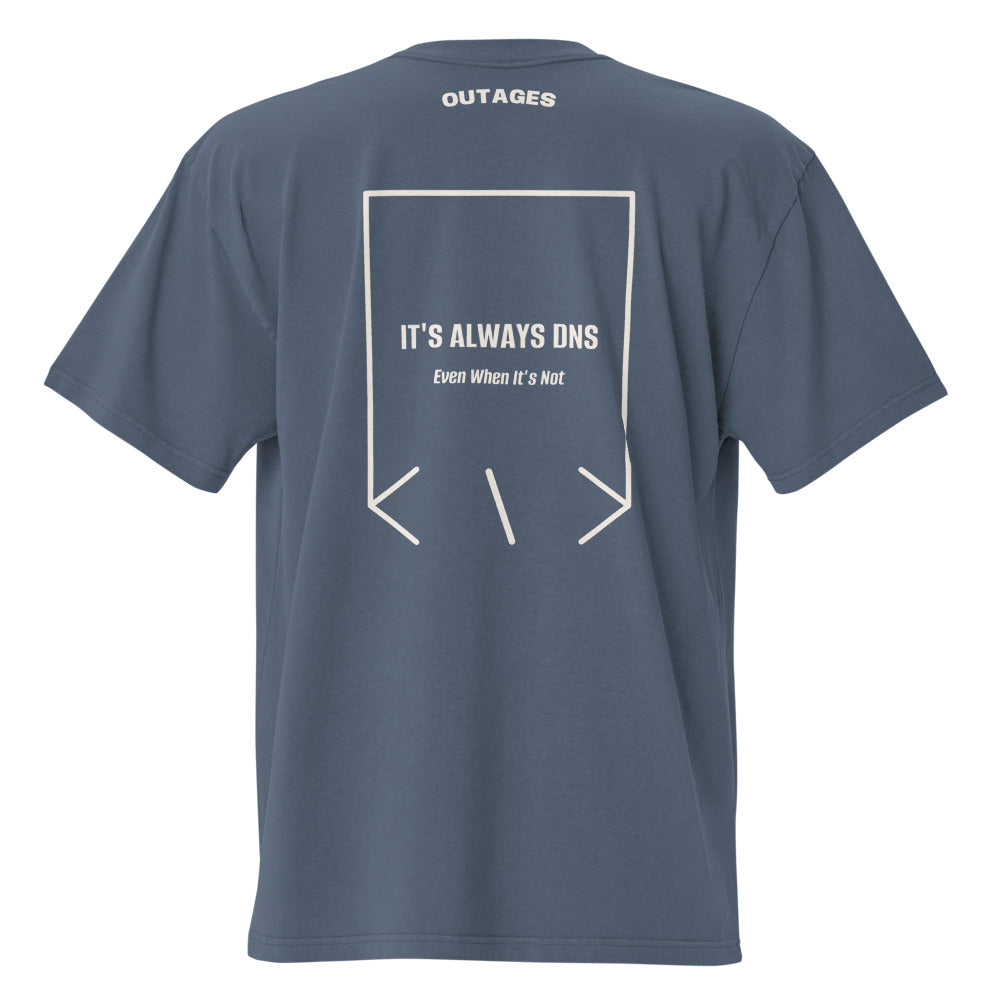 It's Always DNS — Faded Indigo Faded Bone back mockup