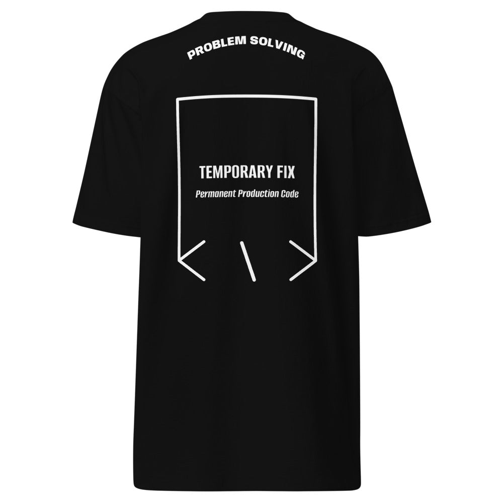 Temporary Fix — Black White back mockup