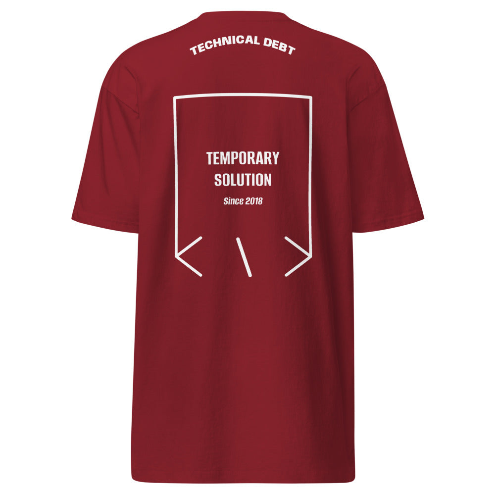 Temporary Solution — Brick Red White back mockup