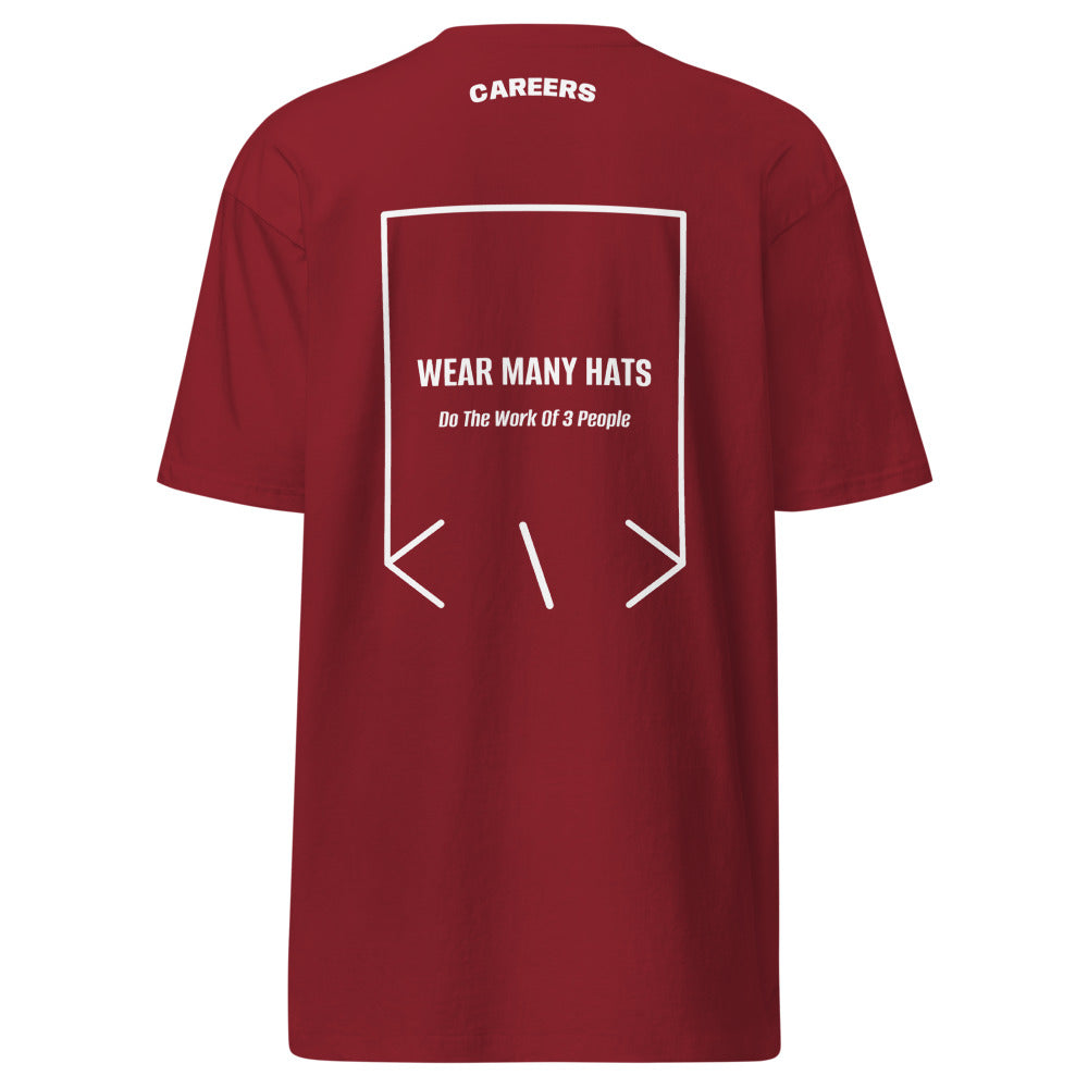 Wear Many Hats — Brick Red White back mockup