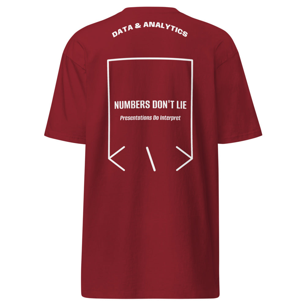 Numbers Don't Lie — Brick Red White back mockup