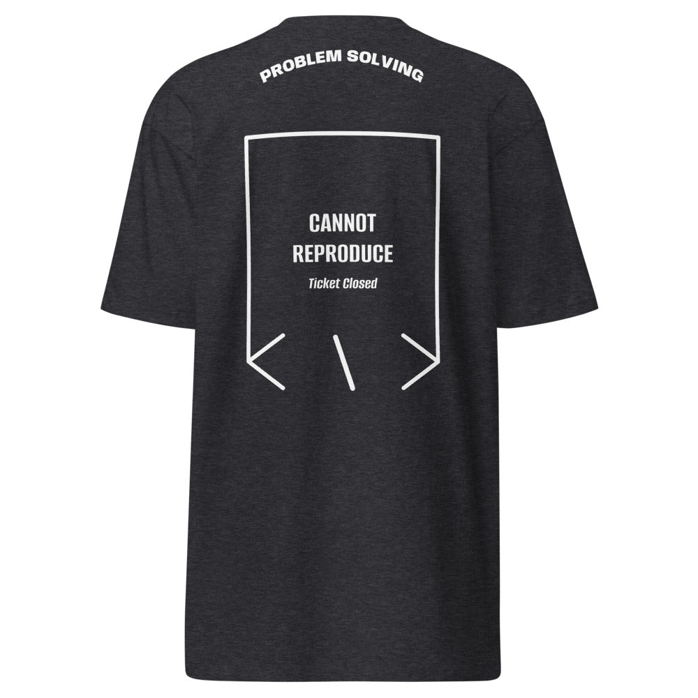 Cannot Reproduce — Charcoal Heather White back mockup