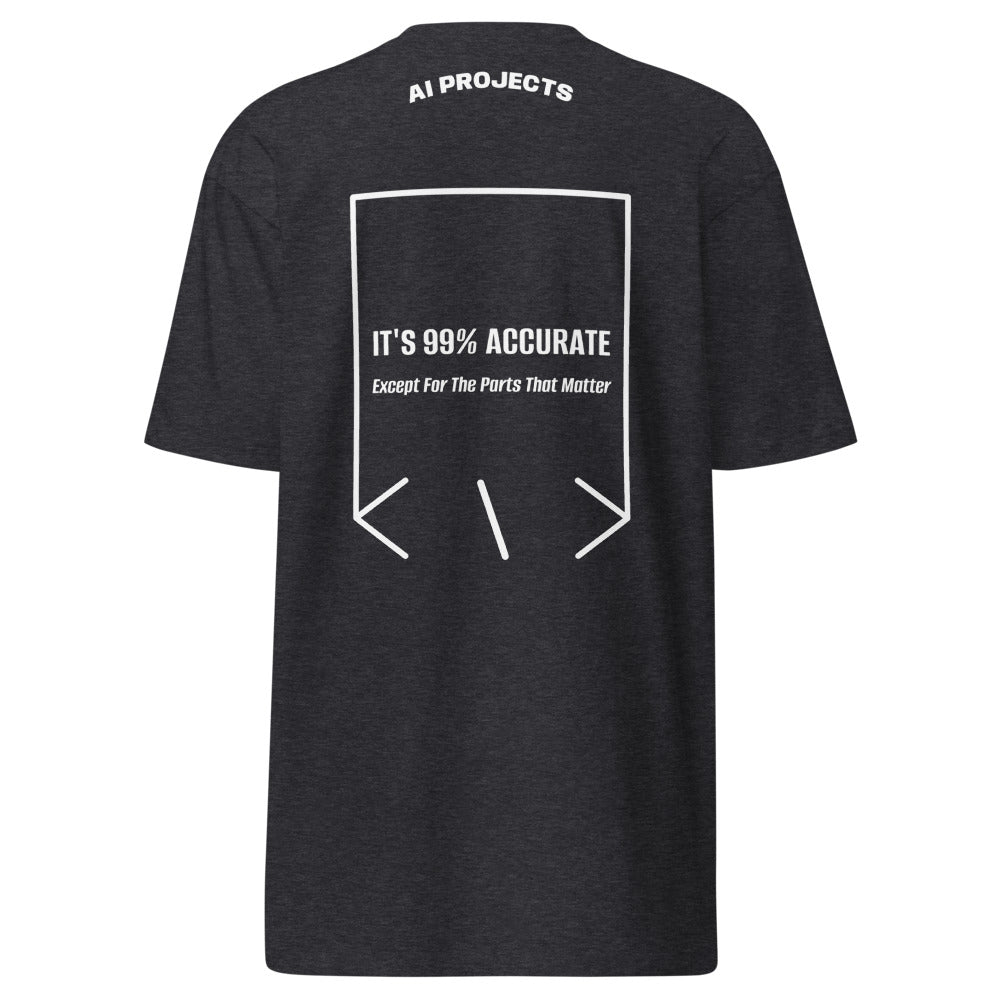It's 99% Accurate — Charcoal Heather White back mockup
