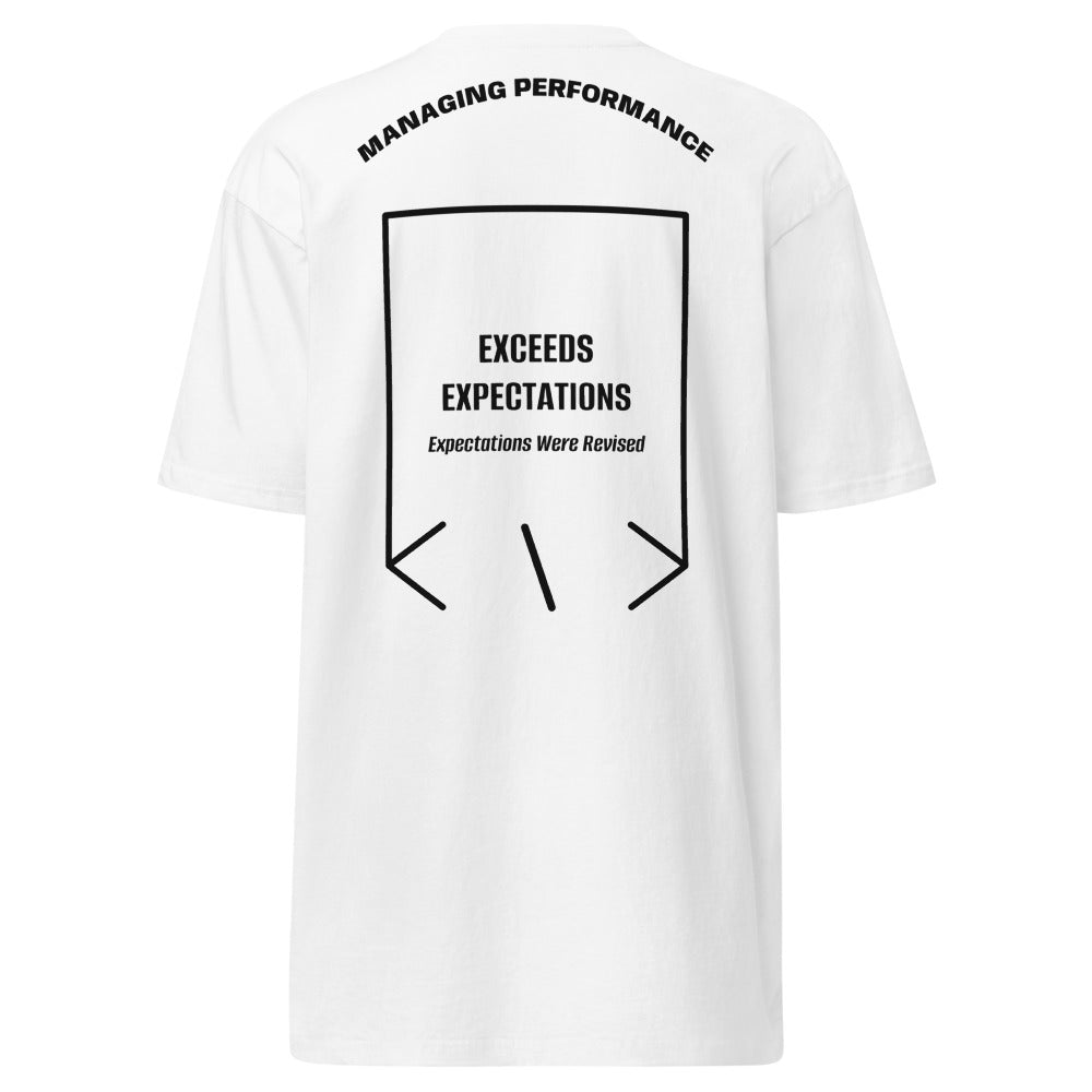 Exceeds Expectations — White Black back mockup