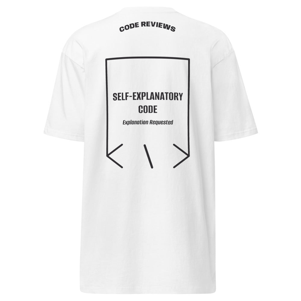 Self-Explanatory Code — White Charcoal Heather back mockup