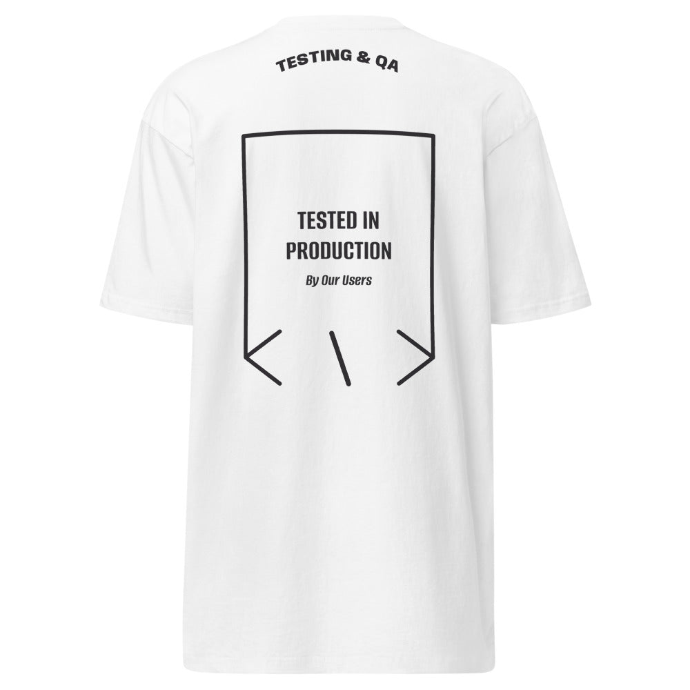 Tested In Production — White Charcoal Heather back mockup