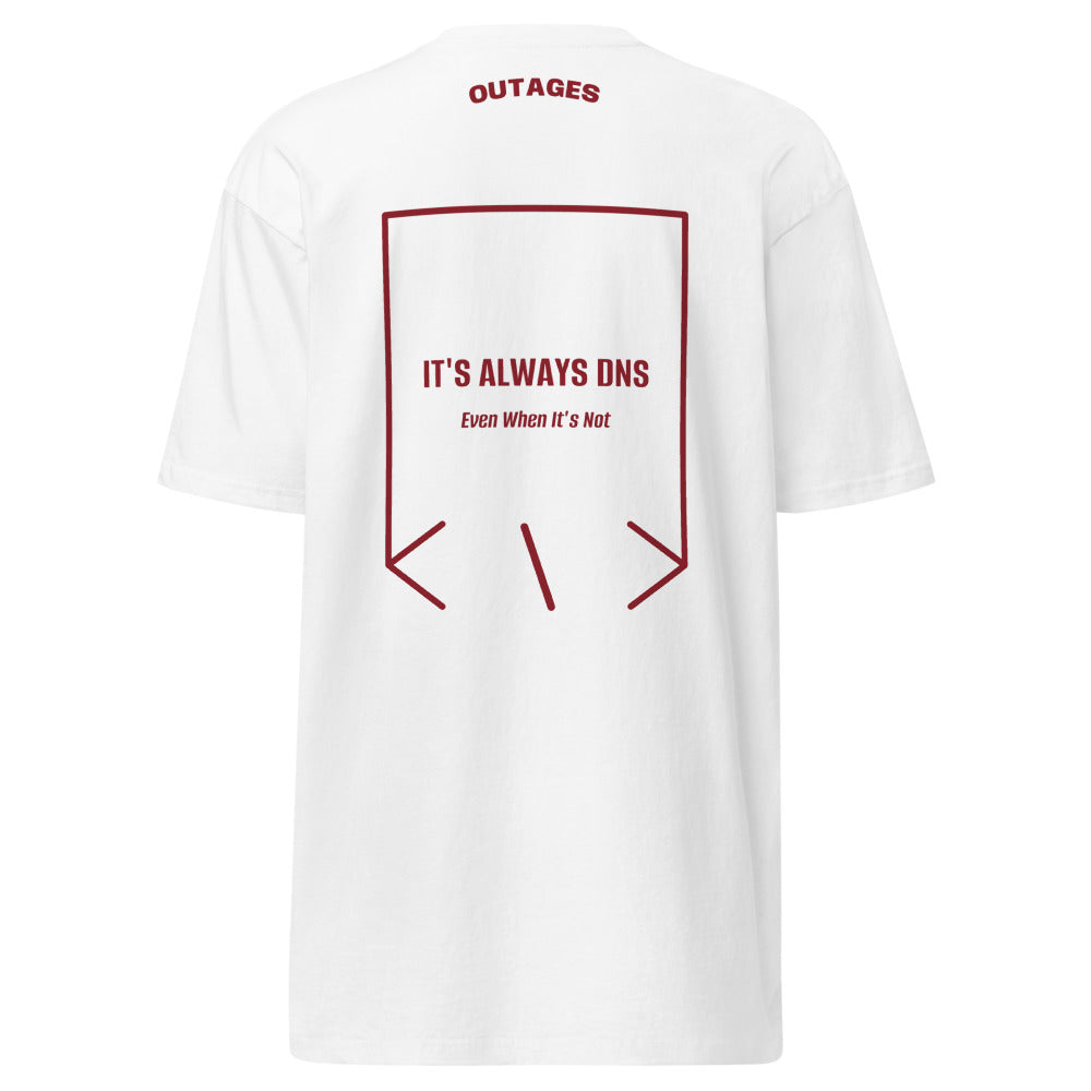 It's Always DNS — White Brick Red back mockup