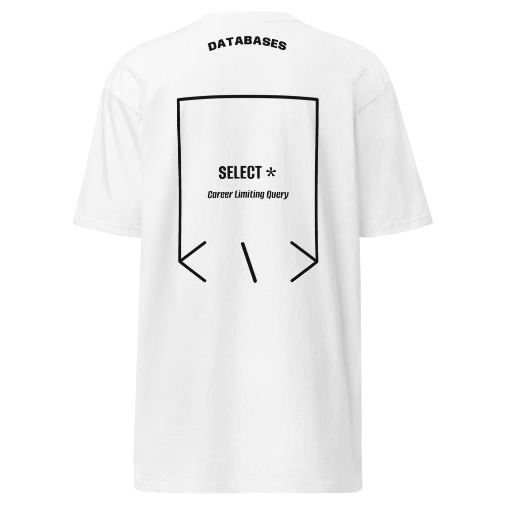 SELECT * — White Black back mockup