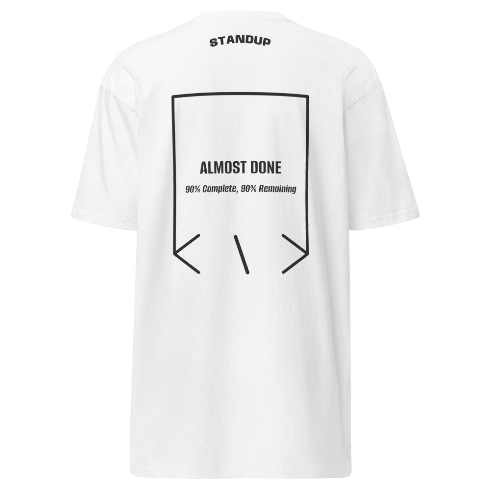 Almost Done — White Charcoal Heather back mockup