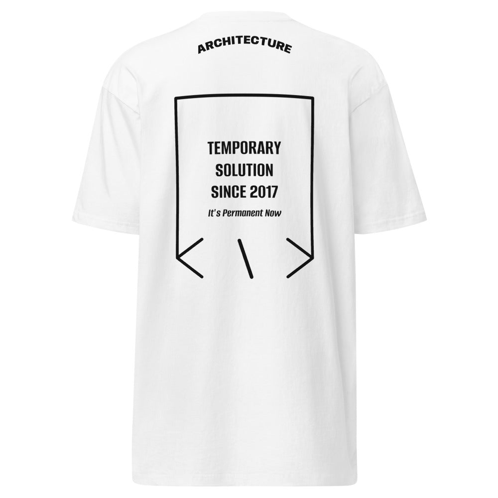 Temporary Solution Since 2017 — White Black back mockup