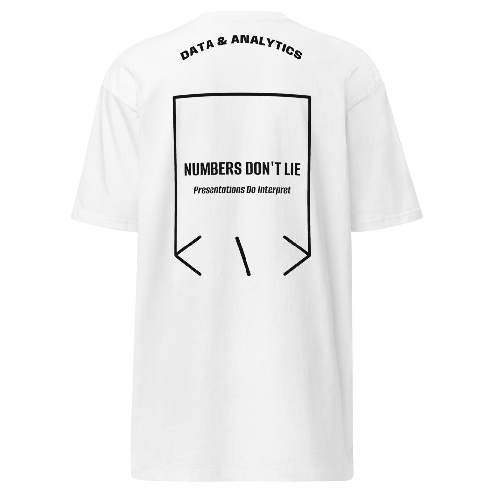 Numbers Don't Lie — White Black back mockup