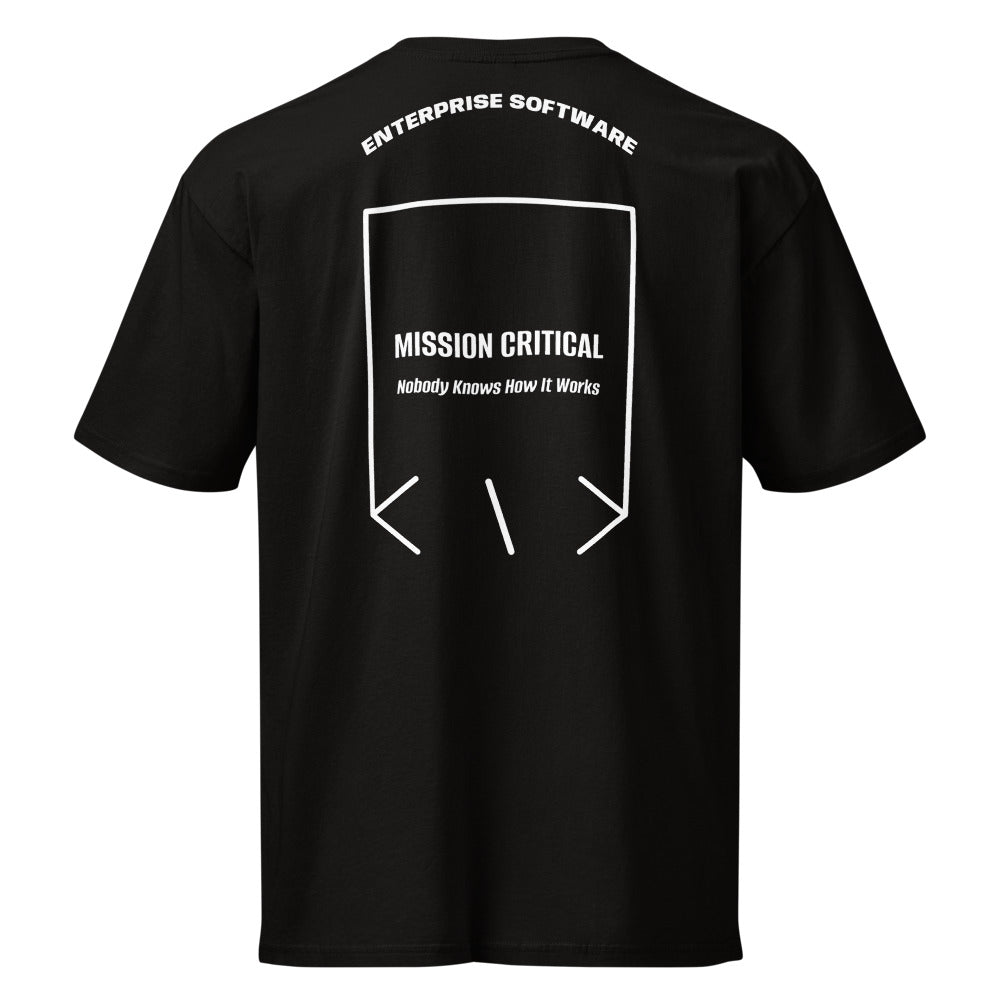 Mission Critical — Black White back mockup