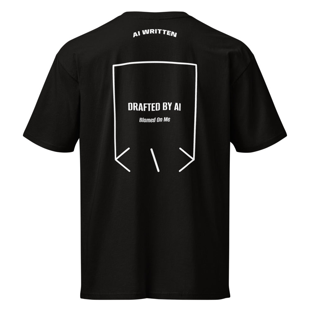 Drafted By AI — Black White back mockup