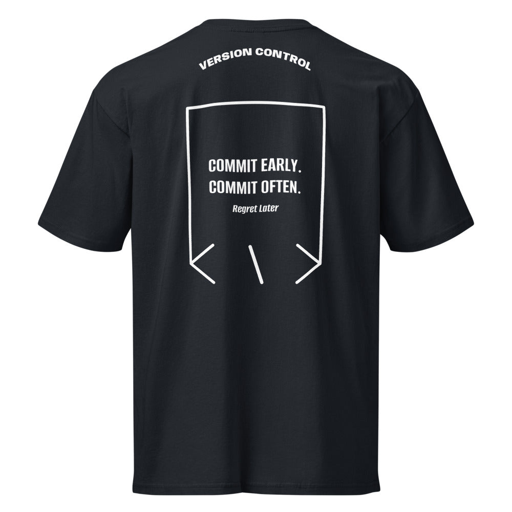 Commit Early. Commit Often. — Navy Blazer White back mockup